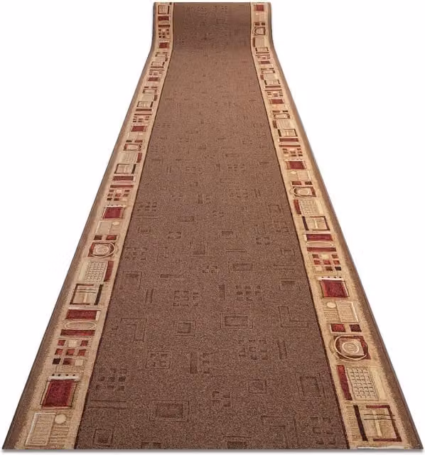 RugsX Jena Anti-Slip Runner, Brown, W: 100 cm, L: 290 cm