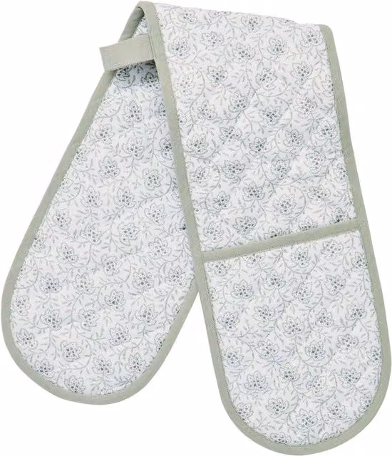 Murmur Cotton Double Oven Glove with Hanging Loop, Green