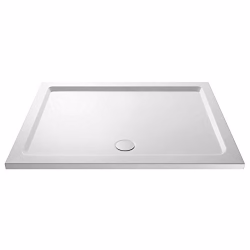 Nuie NTP074 Modern Rectangular Slimline Pearlstone Shower Tray, White, W: 1800 mm, D: 900 mm, H: 4 cm