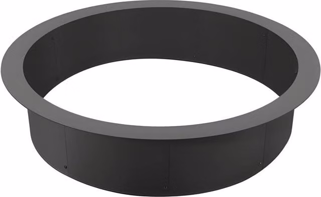 VEVOR Heavy-Duty 9-Section Q235 Carbon Steel Fire Pit Ring in Black, W/D/H: 114.3 x 114.3 x 25.4 cm
