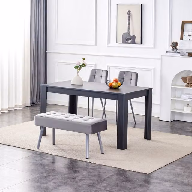 Kosy Koala Arrow Dining Set with 1 Rectangular Table, 2 Chairs and 1 Bench in Anthracite