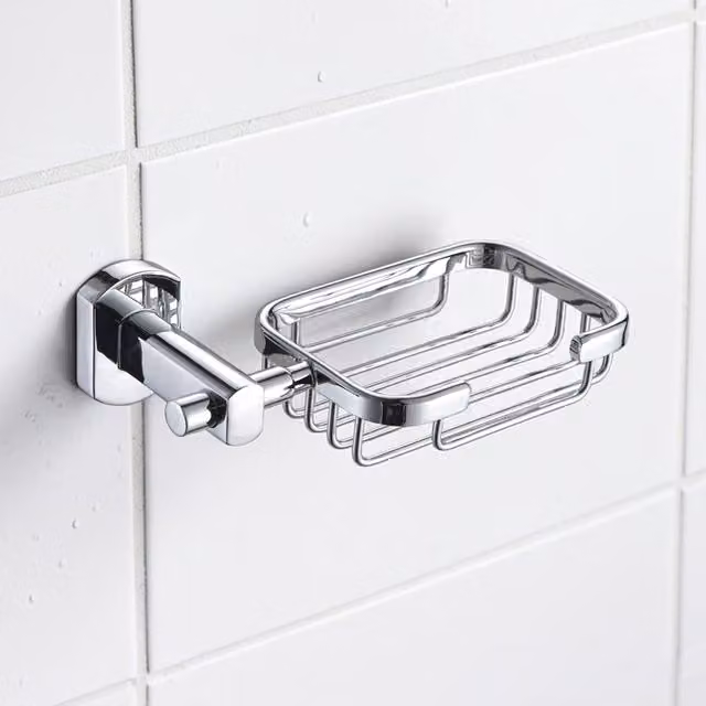 Showerdrape Admiralty Chrome Stainless Steel Wall Mounted Soap Basket in Silver