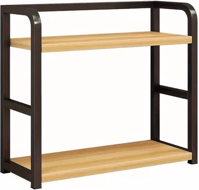 Kelvenix 2-Tier Brown Spice Rack and Desktop Storage Shelf with Adjustable Shelves