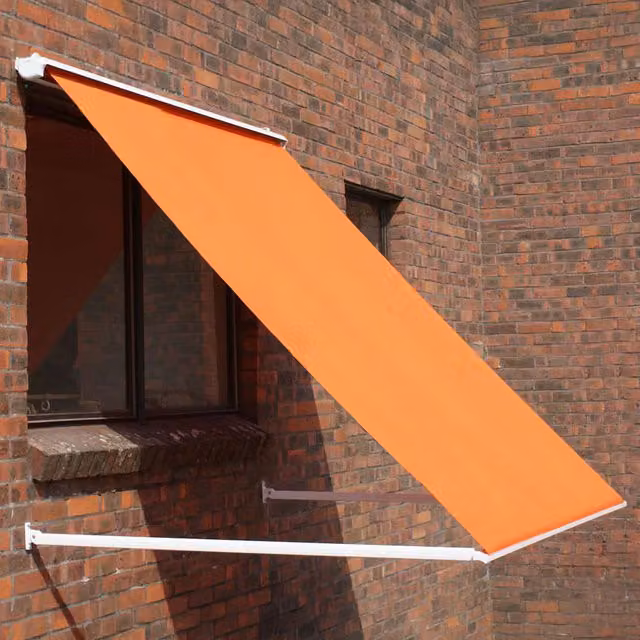 Primrose 3.0m Drop Arm Half Cassette Window Awning in Terracotta Orange Polyester