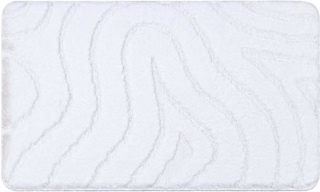RugsX White Rectangular Bath Mat, W: 60 cm, D: 100 cm