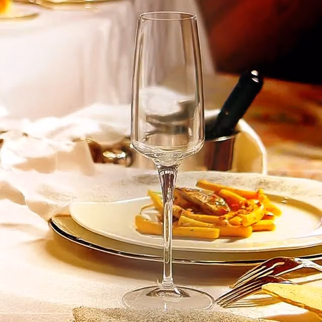 Bormioli Rocco Aurum Champagne Flutes, Transparent, 230 ml, Set of 6
