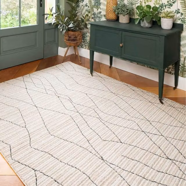 The Rug House Moroccan Berber Area Rug in Beige, W: 230 cm, D: 160 cm