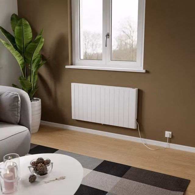 Agadon Riley White Electric Convector Panel Radiator, W/H: 58.0 x 73.0 cm