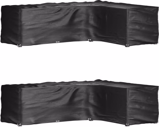 Berkfield Home L-Shaped Garden Furniture Covers, 2 Pack, Black, W/D/H: 260 x 210 x 80 cm