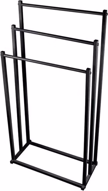 Kelvenix Black Freestanding Metal Towel Rack and Towel Rail