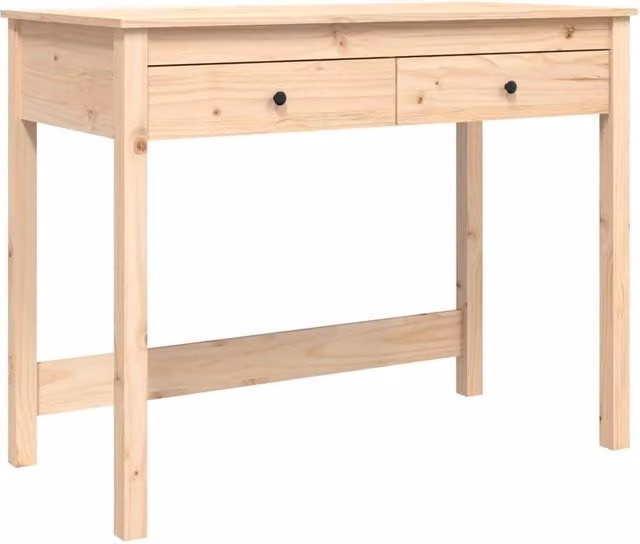 Berkfield Home Rustic Solid Pine Computer Desk in Brown, W/D/H: 100 x 50 x 78 cm