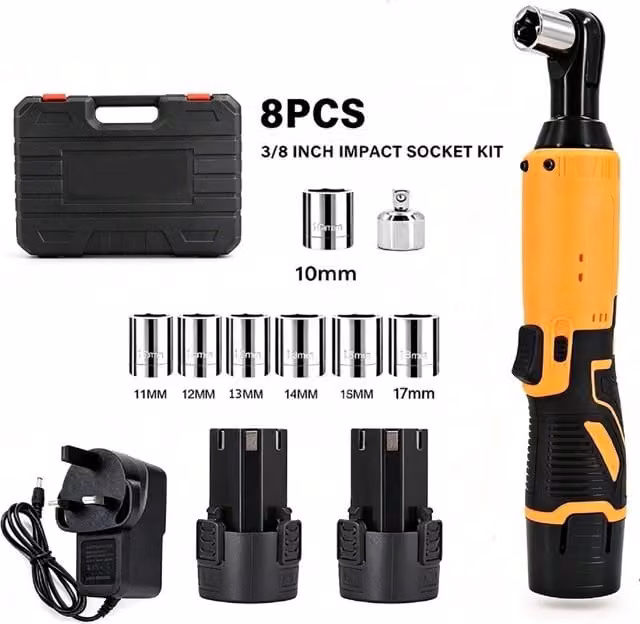 Unbrand 600Nm Cordless Electric Ratchet Wrench, Yellow