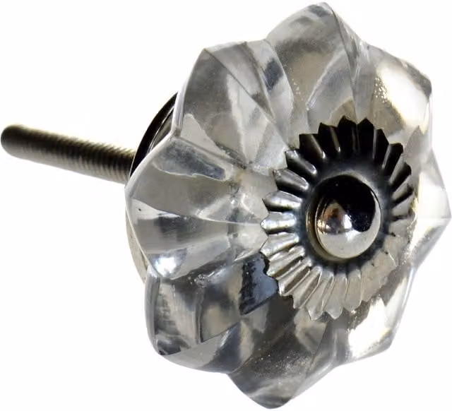 Nicola Spring Clear Polished Glass Cabinet Knobs, Pack of 12