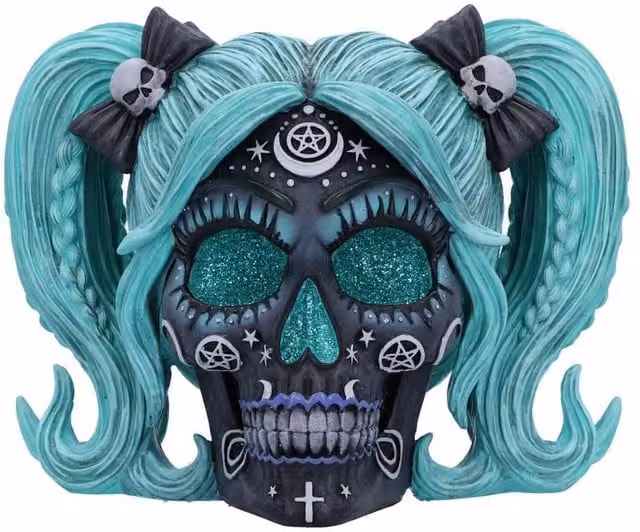 Nemesis Now Cute and Cosmic Witchy Doll Skull Tabletop Decoration, Multicolour, Height: 19.5 cm