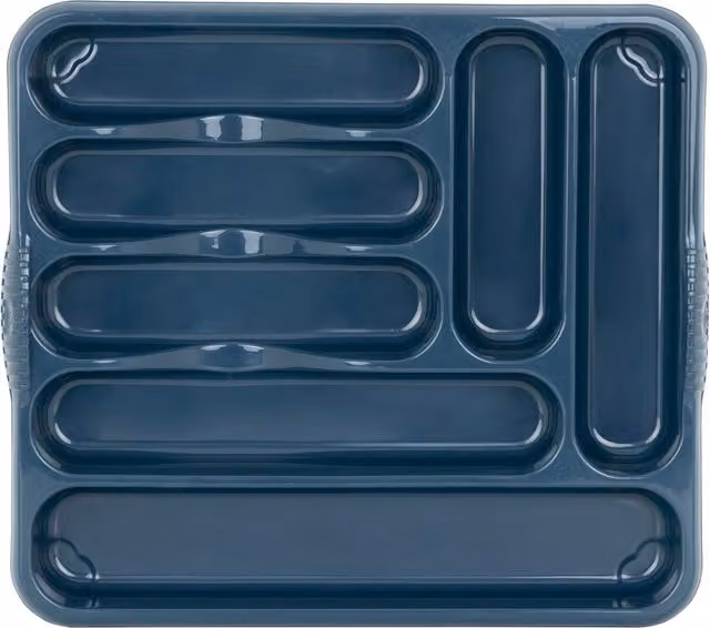 Wham Blue Plastic Cutlery Tray with Compartments