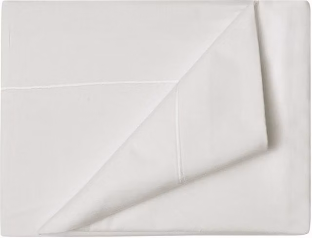 Belledorm Premium Blend 500 Thread Count Mako Satin Cotton Flat Sheet in Beige, W/D/H: 140 x 200 cm