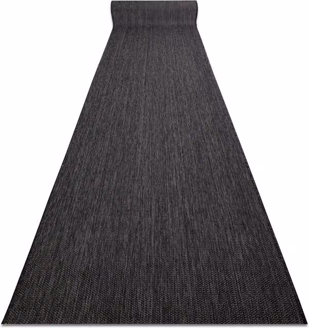 RugsX Sion Sisal Runner in Black, W/D/H: 100 x 240 cm