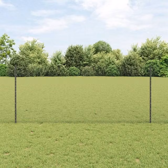 Berkfield Home Steel U-Channel Mesh Fence Posts, Grey, 10 Pack, Height: 100 cm