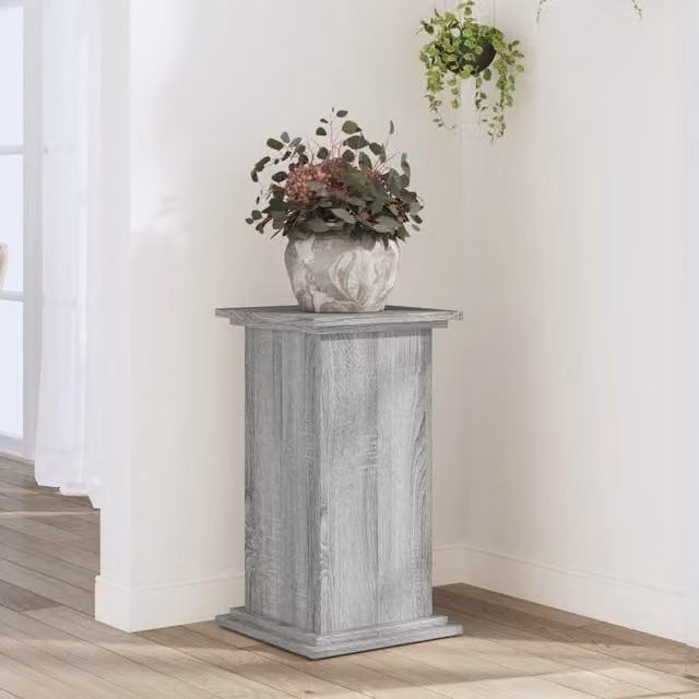 Berkfield Home Modern Grey Plant Stand in Engineered Wood W/D/H: 33 x 33 x 60 cm