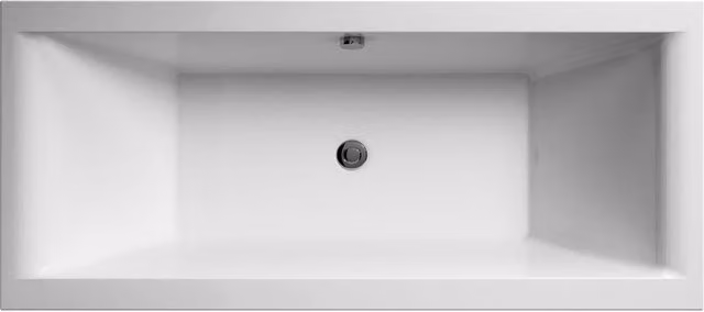 Balterley Square Reversible Double Ended Rectangular Acrylic Bath with Legs, White, W/D: 170 x 70 cm