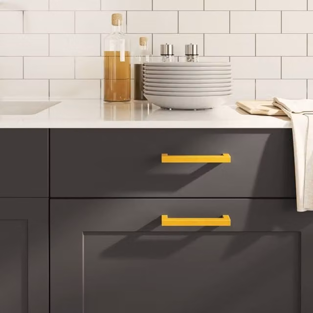 Berkfield Home Gold Brushed Stainless Steel Bar Cabinet Handles, 20 Pack, Length: 128 mm