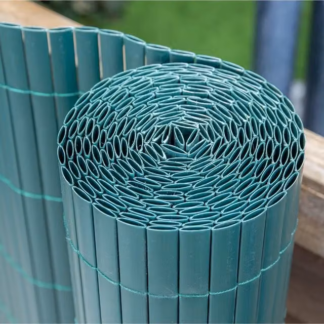 Primrose Green and Brown Artificial Bamboo Cane Garden Screening Roll, Height: 100 cm