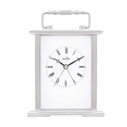 Acctim Gainsborough Silver Polished Metal Quartz Mantel Clock