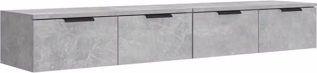 Berkfield Home Wall Mounted Cabinets, 2 Pack, Concrete Grey, W/D/H: 68 x 30 x 20 cm