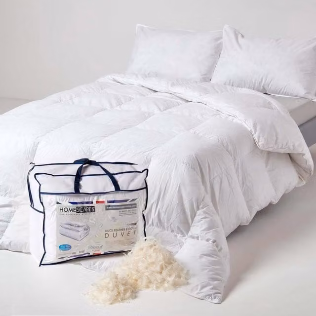 Homescapes White Duck Feather and Down Duvet