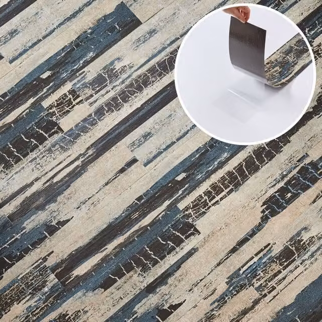 Novecrafto Self Adhesive Wood Effect Vinyl Floor Planks in Stormwave Timber, 36 Pack