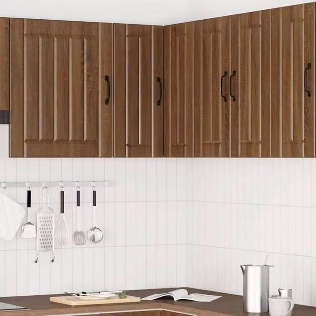 Berkfield Home Lucca Brown Oak Kitchen Wall Corner Cabinet W/D/H: 60 x 30 x 57 cm
