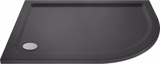 Balterley Premium Asymmetric Right Hand Offset Quadrant Shower Tray in Grey W/D: 90 x 76 cm