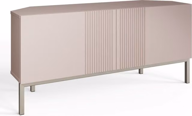 Frank Olsen Furniture Iona Corner TV Unit in Mulberry Brown and Purple with Integrated Lighting