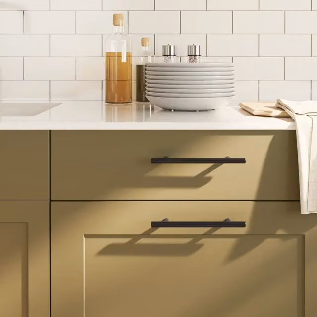 Berkfield Home Matt Black Stainless Steel Bar Cabinet Handles, 20 Pack, Length: 128 mm