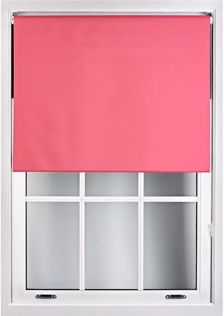 Furnished Pink Blackout Roller Blinds, Thermal Insulating and UV Resistant Polyester Window Shade, Width: 100 cm, Height: 165 cm