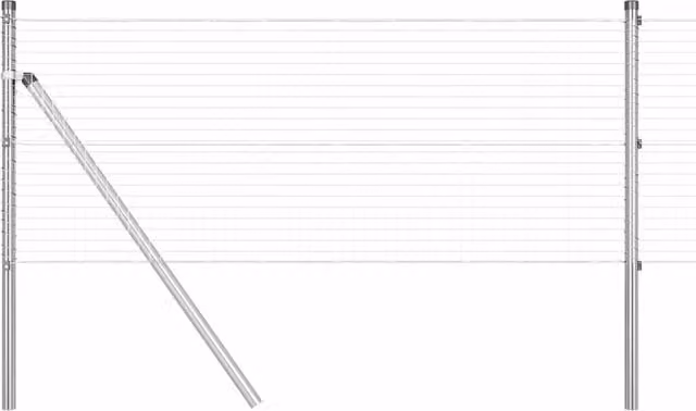 Berkfield Home Silver Galvanised Steel Welded Wire Fence with 13 Posts, W: 0.4 m, L: 100 m