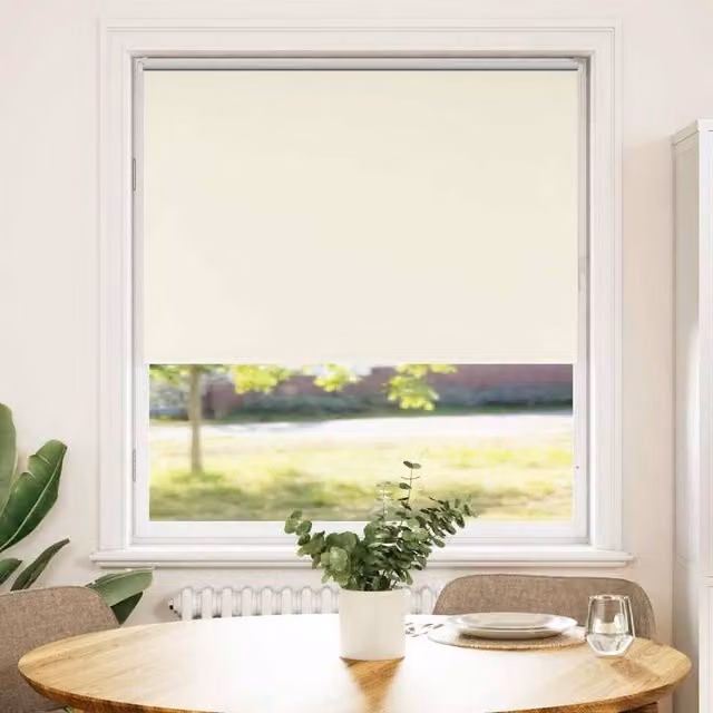Berkfield Home Blackout Roller Blind in Off-White, Thermal Insulating Polyester Fabric, W: 150 cm, H: 230 cm