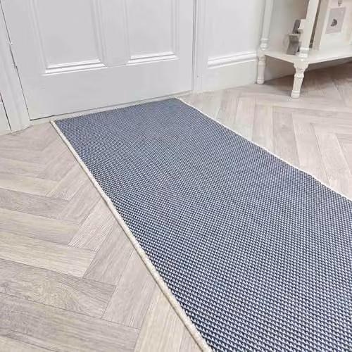 runrug Reversible Indoor/Outdoor Hallway Runner Rug in Blue, W: 60 cm, L: 330 cm