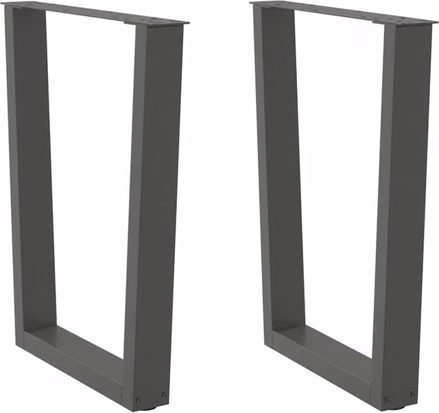 Berkfield Home V-Shape Dining Table Legs, 2 Pieces, Anthracite Black Steel, W/D/H: 60 x 60 x (72-73.3) cm