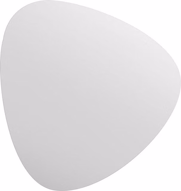 MirrorOutlet The Lapis Modern Organic Hanging Mirror in Silver and Black, W/H: 80 x 80 cm