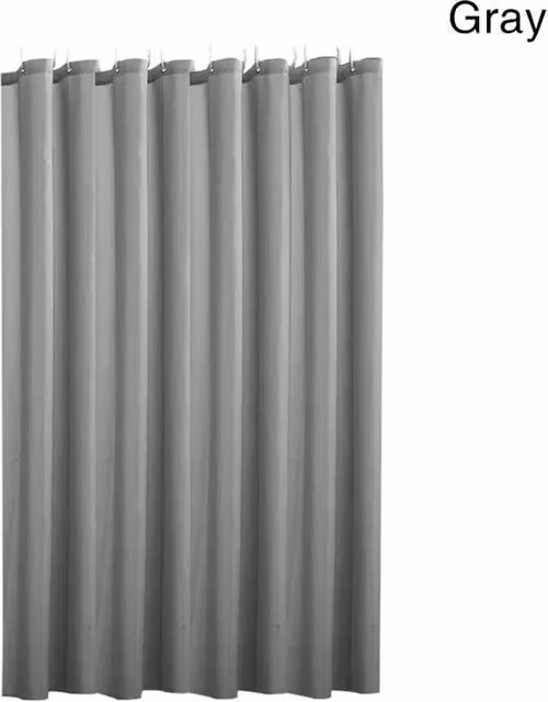 PAWNORA Grey Extra Long Polyester Fabric Shower Curtain, Waterproof and Mould Resistant