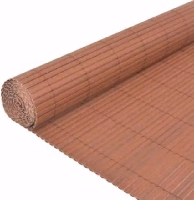Berkfield Home Durable Double-Sided PVC Garden Fence Strip, Brown, H: 110 cm, W: 500 cm