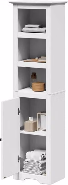 Berkfield Home BODO White Bathroom Cabinet, W/D/H: 44 x 30 x 160 cm