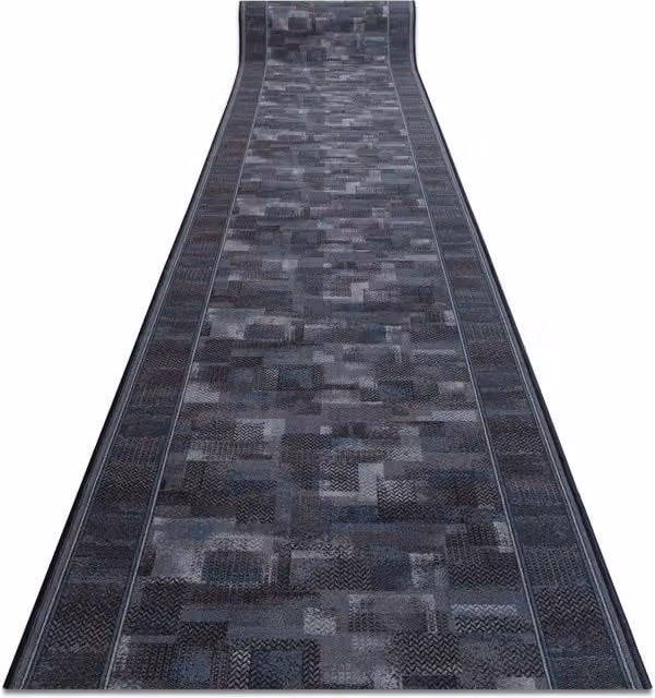 RugsX Anti-Slip Tribe Runner in Grey, W/D: 80 x 310 cm