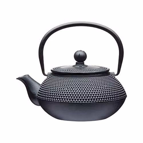 La Cafetiere Cast Iron Japanese Teapot with Infuser Basket, Black