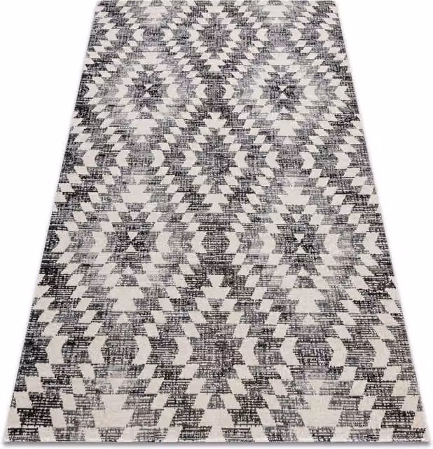 RugsX Mundo Geometric Boho Rug in Grey, W: 200 cm, D: 290 cm