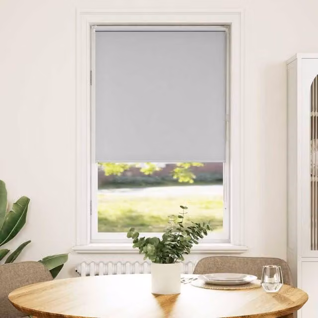 Berkfield Home Grey Blackout Roller Blind, Thermal Insulating Polyester Fabric, W: 150 cm, H: 175 cm