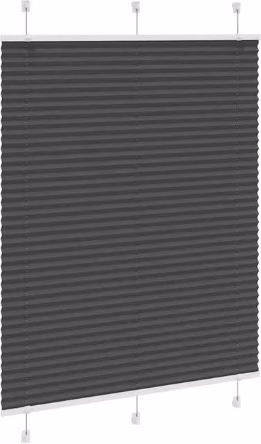 Berkfield Home Single Pleat Opaque Polyester Blind in Black, W: 105 cm, H: 150 cm