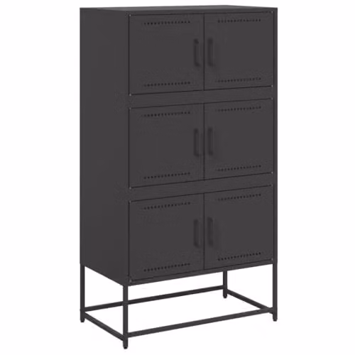 vidaXL Industrial Metal Sideboard in Black, W/D/H: 68.5 x 38.5 x 123.5 cm
