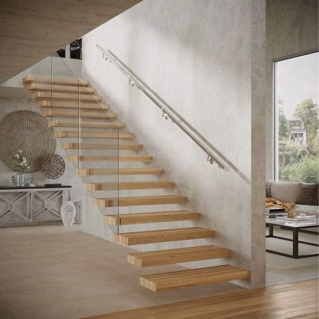 Rothley Baroque Polished Silver Stainless Steel Wall Mounted Stair Hand Rail Kit, Length: 3.6 m
